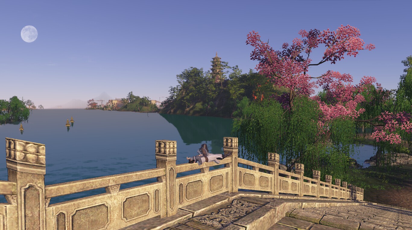 天刀ol 天涯明月刀ol 天刀美景 天刀杭州城美景 天刀日暮美景