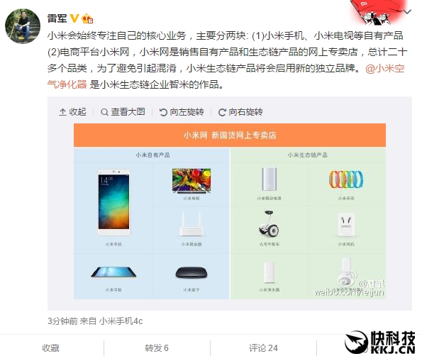 雷軍自曝小米新獨立品牌：生態鏈專屬