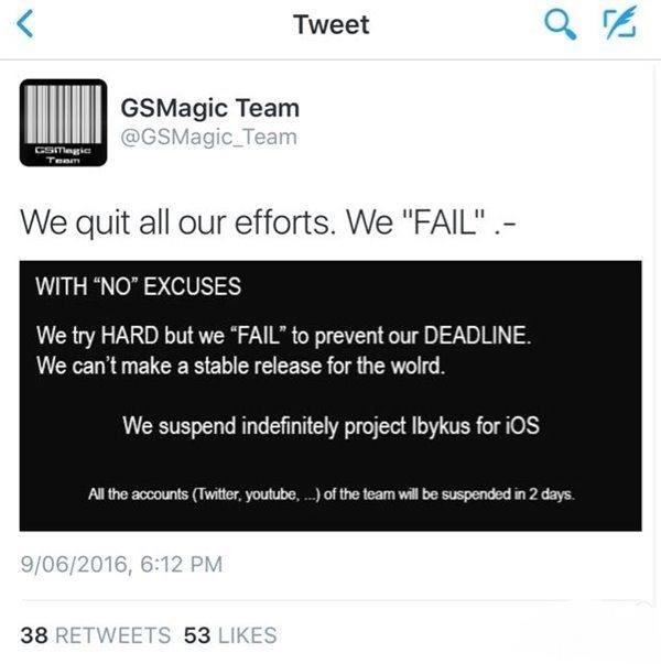 希臘越獄團隊正式宣布放棄iOS9.3.X完美越獄
