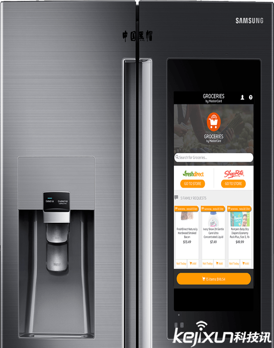 三星土豪冰箱：21.5高清觸屏 還能上網？