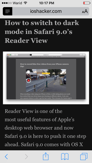 如何在Safari的閱讀視圖中開啟夜間模式?