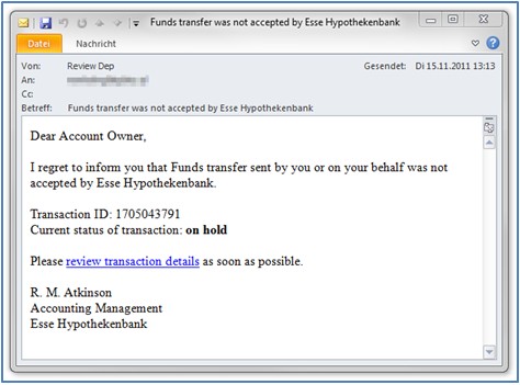 德國殺軟G Data:宙斯病毒(ZeuS)通過郵件傳播