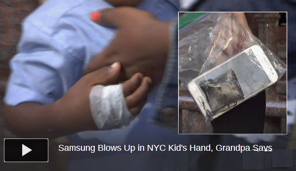 美國媒體向三星道歉：冤枉三星Note7炸傷兒童了