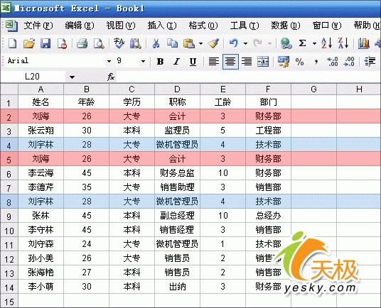 運(yùn)用高級篩選功能靈活刪除Excel地反復(fù)記錄