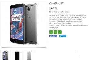 一加手機3T亮相海外電商網站,售價499美元