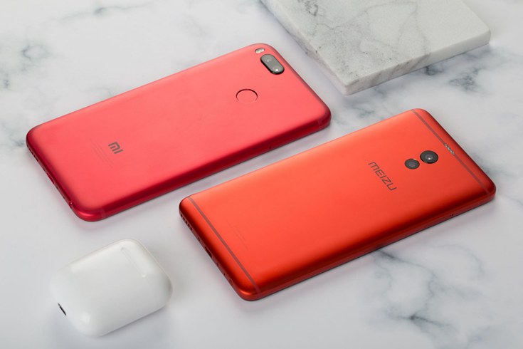 小米5X紅色版和魅藍Note6猩焰紅對比開箱圖賞