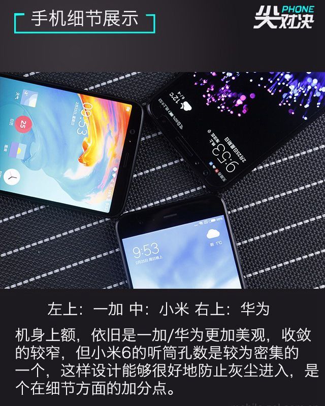 一加5T、華為Nova2s、小米6對比評測 誰更超值?