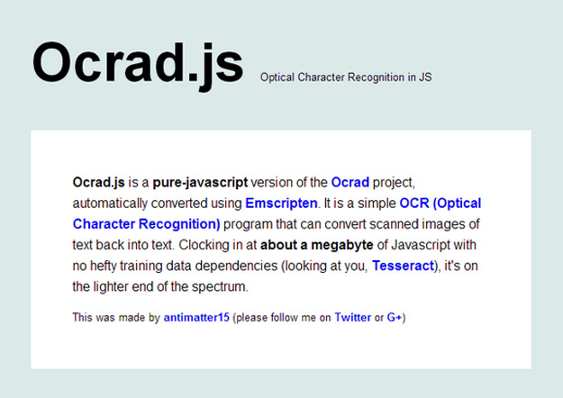 JavaScript圖片文字識(shí)別(OCR)插件Ocrad.js教程
