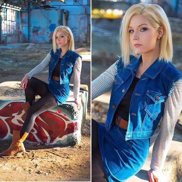 德國妹COS《龍珠》人造人18號(hào) 黑絲妹神還原