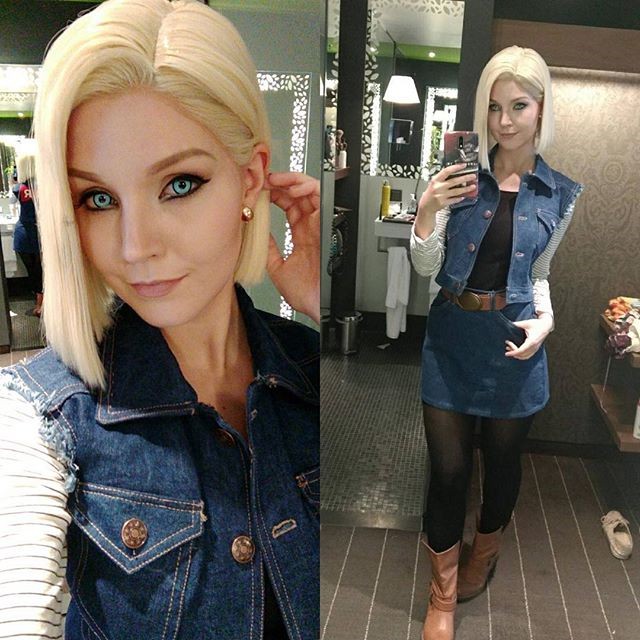 德國妹COS《龍珠》人造人18號(hào) 黑絲妹神還原