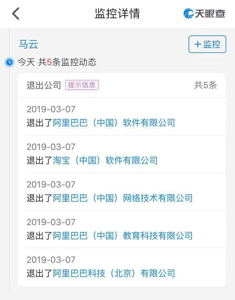 馬云退出阿里旗下5家公司:或為今年9月退休做準備