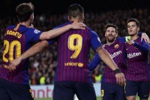 巴薩5-1晉級(jí)八強(qiáng) 巴薩創(chuàng)歐冠連續(xù)30場主場不敗紀(jì)錄