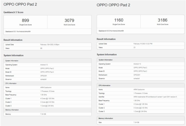 OPPO Pad 2疑現(xiàn)身Geekbench：驍龍888依舊能打